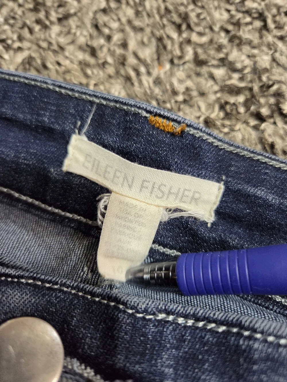 Eileen Fisher Organic Cotton Dark Wash Stretchy Skinny Jeans Size 10 - Picture 4 of 15